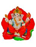 Beautiful n Colorful Fiber Small Ganesh Statue - 5.25" # 34